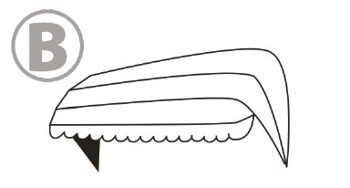 Large radius corner with short front arm canopy illustration