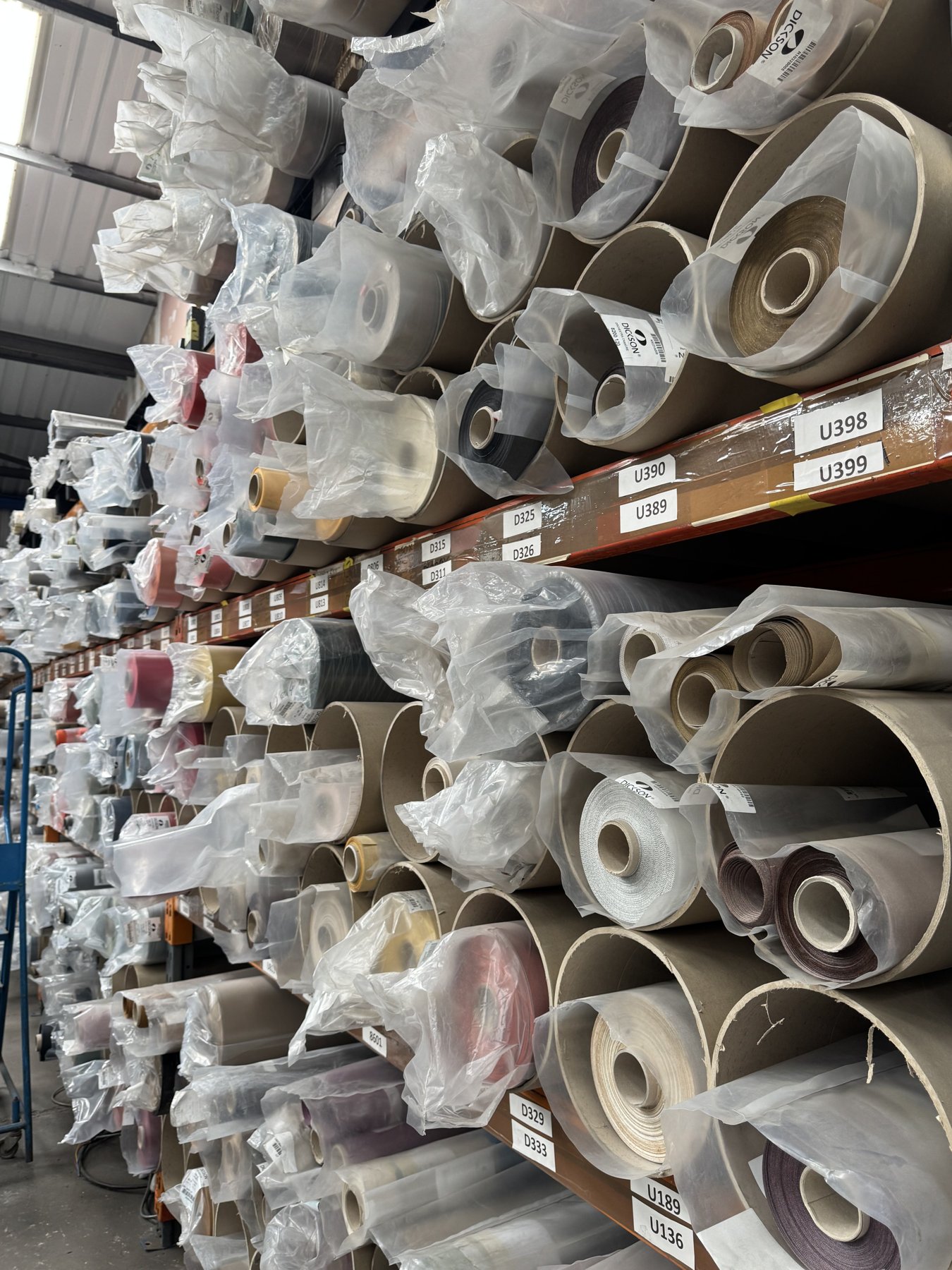 Rolls of premium Dickson awning fabric