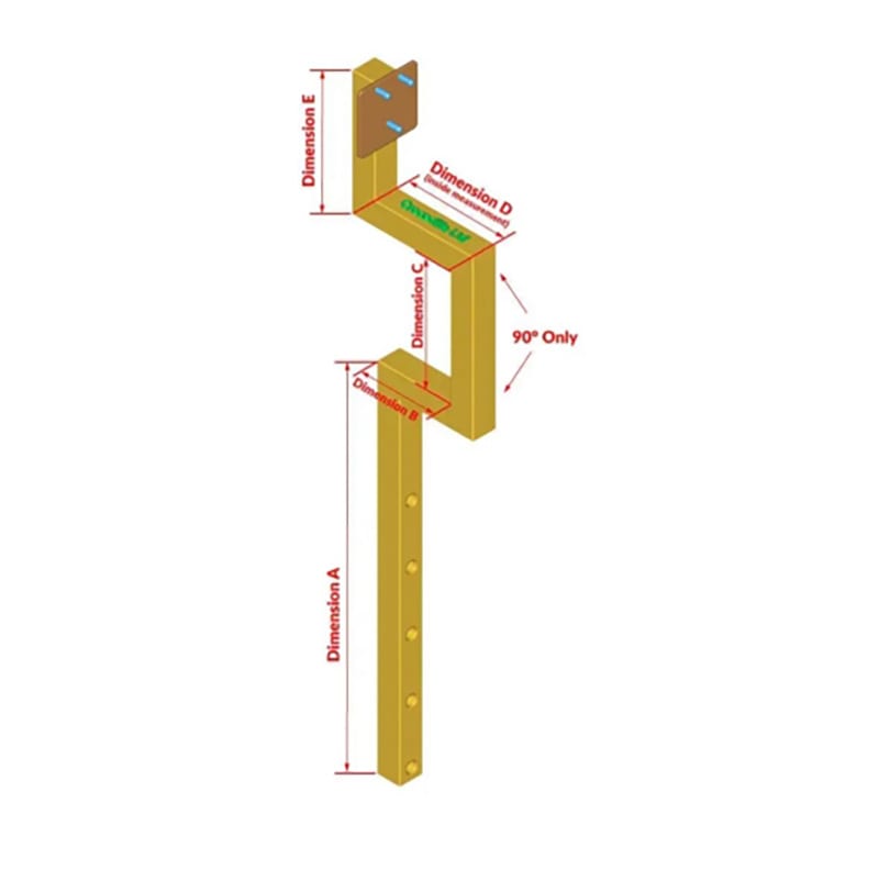 Double-cranked bracket engineering diagram