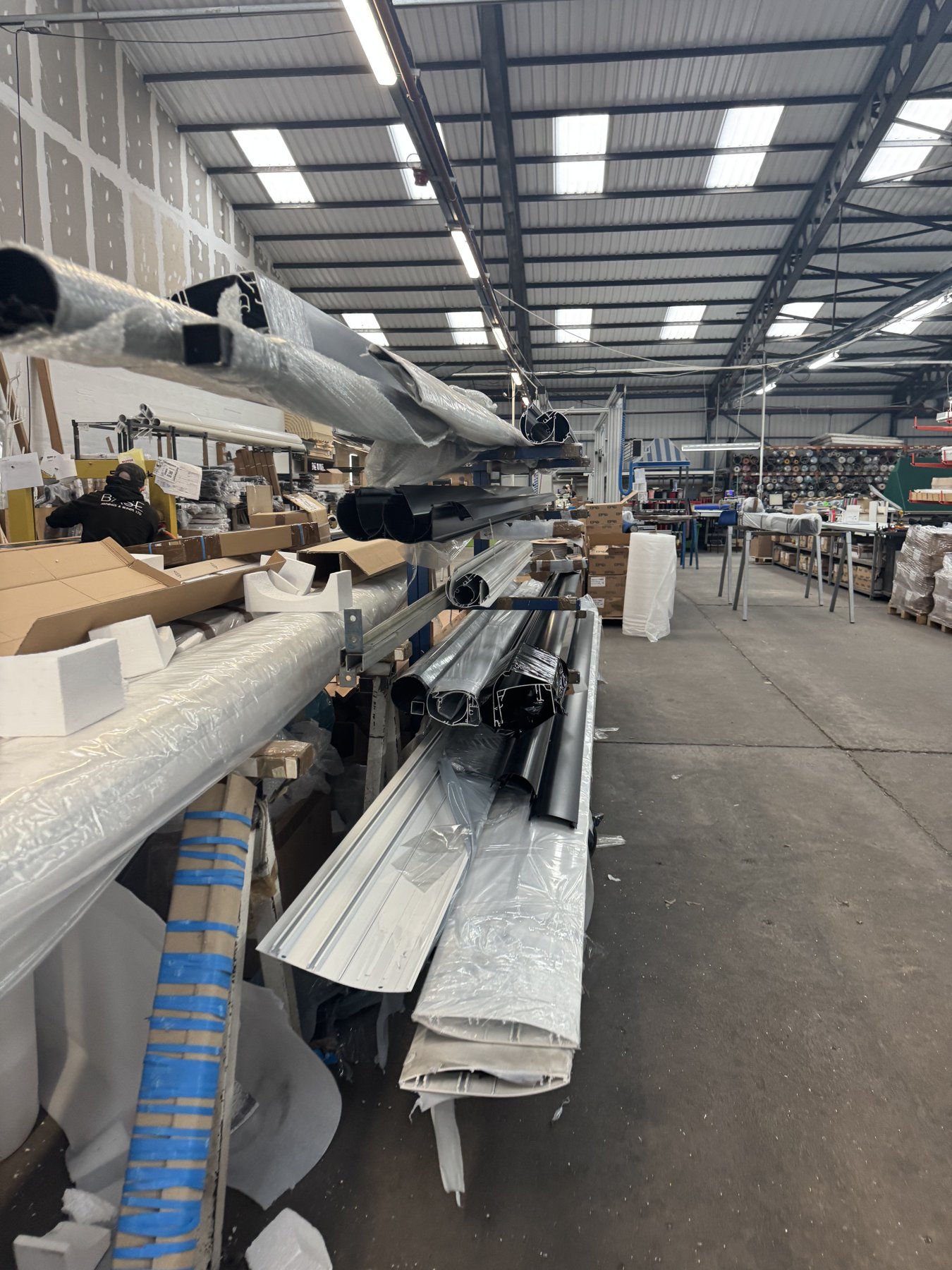 Aluminium components on the factory floor